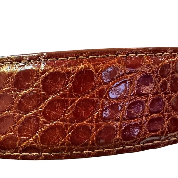 Vintage BARRY KIESELSTEIN-CORD Brown Genuine Alligator Belt 26-28 X Small main image 16